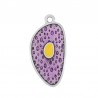 Argent 999° plaqué antique/ Violet pailleté/ Maïs