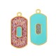 Enameled Zamak Pendant Tag Rectangular 17x31mm