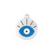Enameled Zamak Charm Round with Evil Eye 18mm