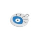 Enameled Zamak Charm Round with Evil Eye 18mm