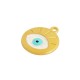 Enameled Zamak Charm Round with Evil Eye 18mm