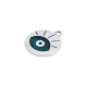 Enameled Zamak Charm Round with Evil Eye 18mm