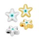 Perla in Zama Smaltata a Forma di Stella Marina con Occhio Malvagio 10 mm Ø1.6 mm