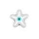 Enameled Zamak Bead Starfish with Evil Eye 10mm Ø1.6mm
