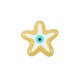 Cuenta de Zamak Esmaltada con Estrella de mar y ojo Turco 10 mm Ø1,6 mm