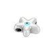 Cuenta de Zamak Esmaltada con Estrella de mar y ojo Turco 10 mm Ø1,6 mm