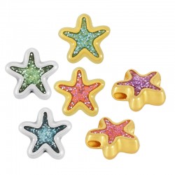 Enameled Zamak Bead Starfish 10mm Ø1.6mm
