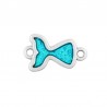 Placcato argento antico 999° / 5 µm / Glitter turchese AB