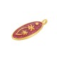 Charm Ovale en Zamak Émaillé avec Palmier 13 x 25 mm