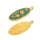 Charm Ovale en Zamak Émaillé avec Palmier 13 x 25 mm