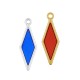 Enameled Zamak Pendant Rhombus Frame 12x32mm