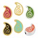 Enameled Zamak Slider Teardrop 13x10mm Ø2.2mm