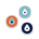 Enameled Zamak Slider Round with Teardrop Evil Eye 10mm Ø2.2mm