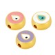 Enameled Zamak Slider Round with Teardrop Evil Eye 10mm Ø2.2mm