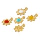 Charm Fleur en Zamak émaillé 10 mm
