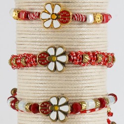 Enameled Zamak Slider Daisy Ladybug 6x17mm Ø2mm