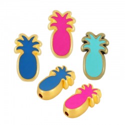 Enameled Zamak Bead Pineapple 4x10mm Ø1.6mm