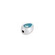 Enameled Zamak Bead Teardrop with Evil Eye 7x8mm Ø1.6mm