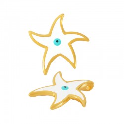 Breloque en Zamak Émaillé Étoile de mer avec œil Maléfique 24 mm