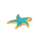 Enameled Zamak Charm Starfish 24mm