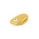Enameled Zamak Charm Oval with Evil Eye 12x19mm Ø5.6x2.6mm