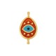 Enameled Zamak Connector Teardrop with Evil Eye 12x15mm