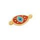 Enameled Zamak Connector Teardrop with Evil Eye 12x15mm