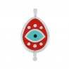 Placcato argento antico 999° / 5µm / Rosso / Turchese Howlite / Nero