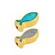 Perla in Zama Smaltata a Forma di Pesce 13X7 mm Ø1.6 mm