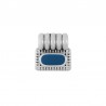 999° Silver Antique Plated/ 5µm/ Cerulean
