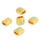 Enameled Zamak Slider Square with Evil Eye 8mm Ø5.2x2.2mm