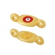 Enameled Zamak Connector Rectangular with Evil Eye 6x8mm