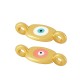 Enameled Zamak Connector Rectangular with Evil Eye 6x8mm