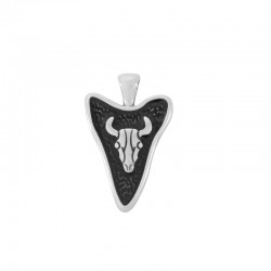 Breloque Triangulaire en Zamak Émaillé avec tête de Taureau 17 x 25 mm