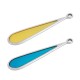 Enameled Zamak Pendant Teardrop 11x50mm