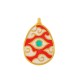 Z/A OVAL 22*28MM+EN.24K GOLD PEARL RED/PEARL WHITE/JADE