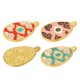 Z/A OVAL 22*28MM+EN.24K GOLD PEARL RED/PEARL WHITE/JADE