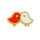Couple D'Oiseaux Coulissants en Zamak Émaillé 21 x 13 mm 2.2 mm