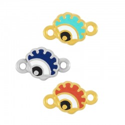Connecteur en Zamak Émaillé avec Coquillage et œil Maléfique 8 mm