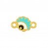Plaqué or 24 carats/ 0,12 µm/ Howlite turquoise/ Blanc/ Noir
