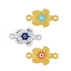 Connettore Tartaruga in Zama Smaltata con Occhio Malvagio 11X13 mm
