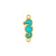 Z/A SEAHORSE 8*17MM+EN.24K GOLD TRANS.TURQ.