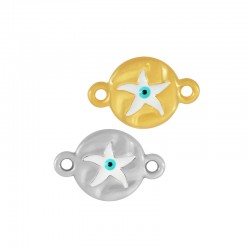 Connecteur rond en Zamak Émaillé avec Étoile de mer et œil Maléfique 12 mm