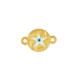 Enameled Zamak Connector Round with Starfish Evil Eye 12mm