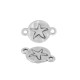 Enameled Zamak Connector Round with Starfish Evil Eye 12mm