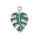 Enameled Zamak Charm Leaf 16x18mm