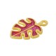 Z/A LEAF 16*18MM+EN.  24K GOLD VERMILION GLITTER