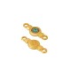 Enameled Zamak Connector Round with Evil Eye 13x7mm