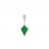 Plaqué argent antique 999°/ 5 µm/ Vert transparent