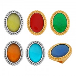 Curseur Ovale en Zamak Émaillé 18 x 15 mm Ø 10.2 x 2.2 mm